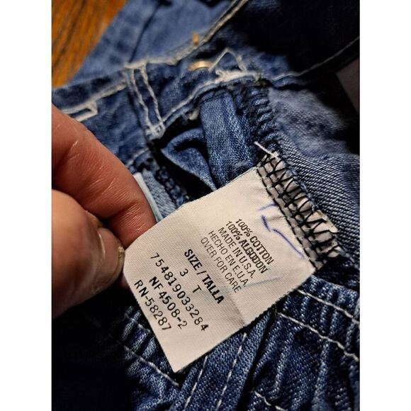 New 3T Two Pairs Faded Glory Cotton Denim Blue Jean Shorts Pockets Belt Loops - Picture 5 of 5